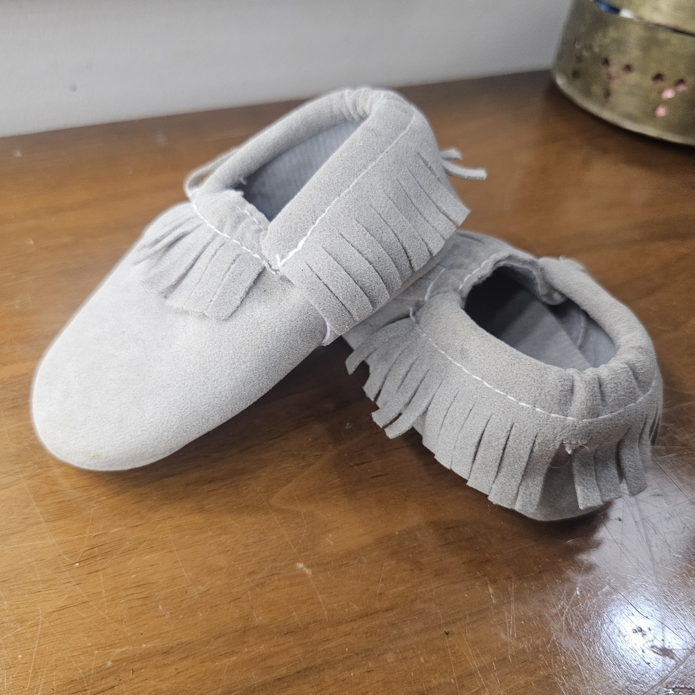Gray Moccasin's Soft Sole - 12-18 Months